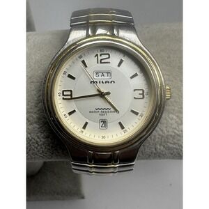 Milan MLN935 Mens Watch New Battery 38MM 7"‎ Stretch Band H63
